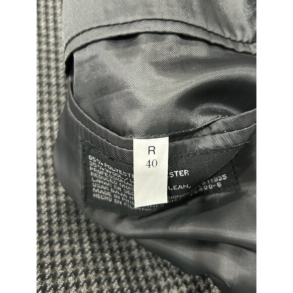 Mens Black White Houndstooth Blazer Jacket Sz 40R - Picture 8 of 10